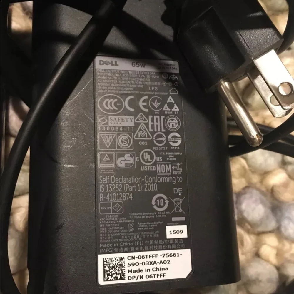 2 Genuine OEM Dell Latitude Laptop Slim 65w AC Power Adapter Charging Plug Cord